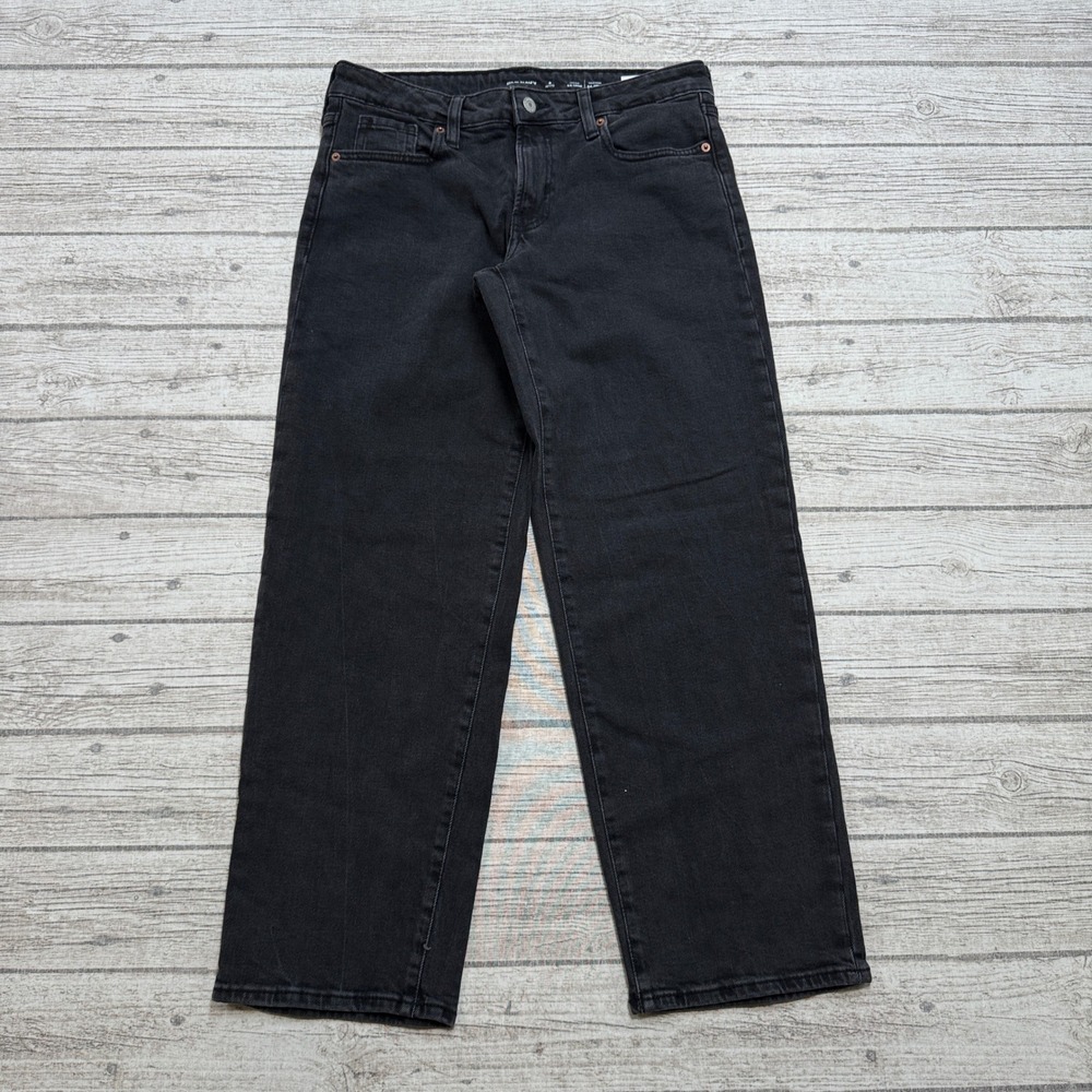 Old Navy Jeans Women's 8 Petite Black Denim Low Rise Wide Leg Loose Streetwear
